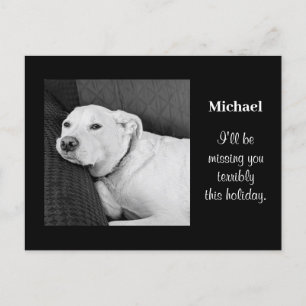 Cartes Pour Fêtes Annuelles Photo de Sad Dog Missing You Black and White B & W