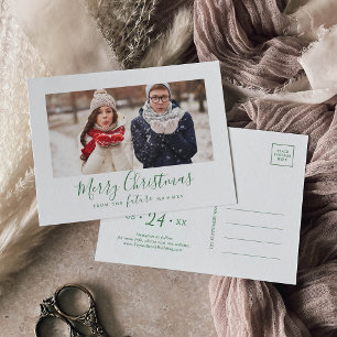 Cartes Pour Fêtes Annuelles Photo de sauvegarde de Noël vert minimal