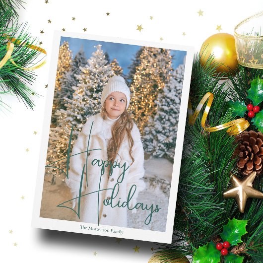 Cartes Pour Fêtes Annuelles Photo de script de signature de vacances joyeuses 