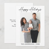 Cartes Pour Fêtes Annuelles Photo de script d'encre de calligraphie moderne (Devant / Derrière)