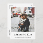 Cartes Pour Fêtes Annuelles Photo De Script Du Nouvel An 2026 (Devant / Derrière)