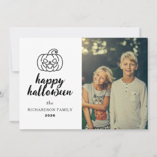 Cartes Pour Fêtes Annuelles Photo de Script Elegant Jack-O'-Lantern Halloween
