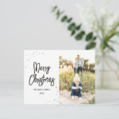 Cartes Pour Fêtes Annuelles Photo de script Gold et Black Snow (Debout devant)