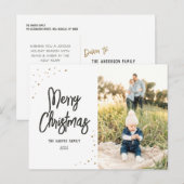 Cartes Pour Fêtes Annuelles Photo de script Gold et Black Snow (Devant / Derrière)