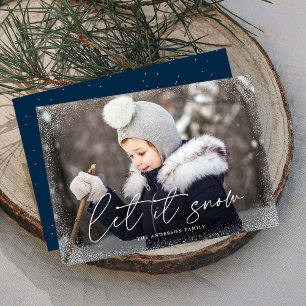 Cartes Pour Fêtes Annuelles Photo de script moderne de « Let It Snow »