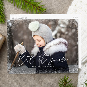 Cartes Pour Fêtes Annuelles Photo de script moderne Let It Snow