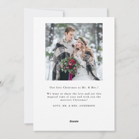 Cartes Pour Fêtes Annuelles Photo de script Whimsical Marié et brillant (Dos)