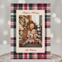 Photo de tartan nostalgique à carreaux de Noël tra