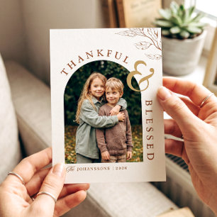 Cartes Pour Fêtes Annuelles Photo de Thanksgiving heureux et béni