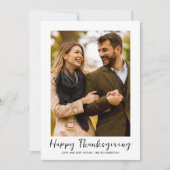 Cartes Pour Fêtes Annuelles Photo de Thanksgiving Plaid (Devant)