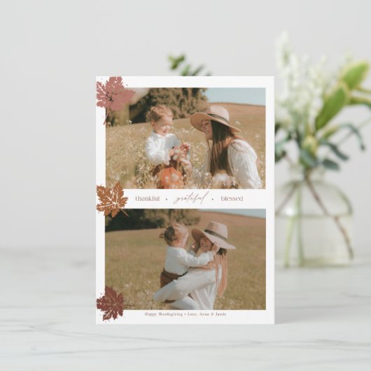 Cartes Pour Fêtes Annuelles Photo de Thanksgiving reconnaissant, reconnaissant (Debout devant)