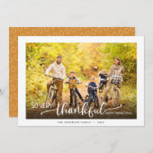 Cartes Pour Fêtes Annuelles Photo de Thanksgiving très reconnaissant (Devant / Derrière)