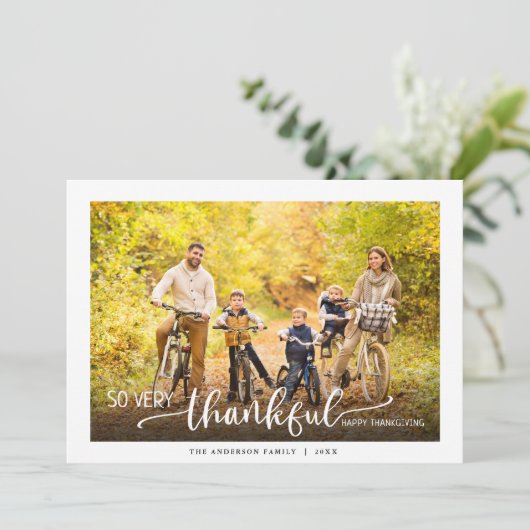 Cartes Pour Fêtes Annuelles Photo de Thanksgiving très reconnaissant (Debout devant)