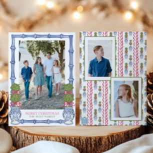 Cartes Pour Fêtes Annuelles Photo de topiaire de Noël en aquarelle et bambou