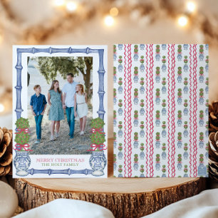 Cartes Pour Fêtes Annuelles Photo de topiaire de Noël en aquarelle et bambou
