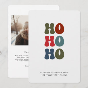 Cartes Pour Fêtes Annuelles Photo de typographie rétro Ho Ho Ho