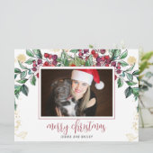 Cartes Pour Fêtes Annuelles Photo de vacances À feuillage persistant de Berry (Debout devant)