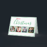 Cartes Pour Fêtes Annuelles Photo de vacances Collage 4 Script Christmas Card<br><div class="desc">Carte de vacances photo "Joyeux amour de Noël". Ajoutez votre propre message à l'intérieur pour personnaliser.</div>