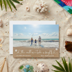 Cartes Pour Fêtes Annuelles Photo de vacances de Noël tropicales sur la plage