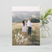 Cartes Pour Fêtes Annuelles Photo de vacances de script minimal moderne (Debout devant)