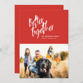 Cartes Pour Fêtes Annuelles Photo de vacances de script minimal moderne (Devant / Derrière)