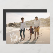 Cartes Pour Fêtes Annuelles Photo de vacances de script minimal moderne (Devant / Derrière)