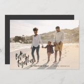 Cartes Pour Fêtes Annuelles Photo de vacances de script minimal moderne (Devant / Derrière)