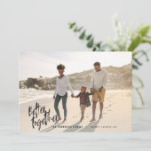 Cartes Pour Fêtes Annuelles Photo de vacances de script minimal moderne (Debout devant)