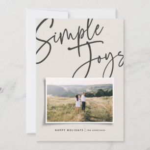 Cartes Pour Fêtes Annuelles Photo de vacances de script moderne et minimaliste