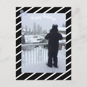 Cartes Pour Fêtes Annuelles Photo de vacances en noir et blanc