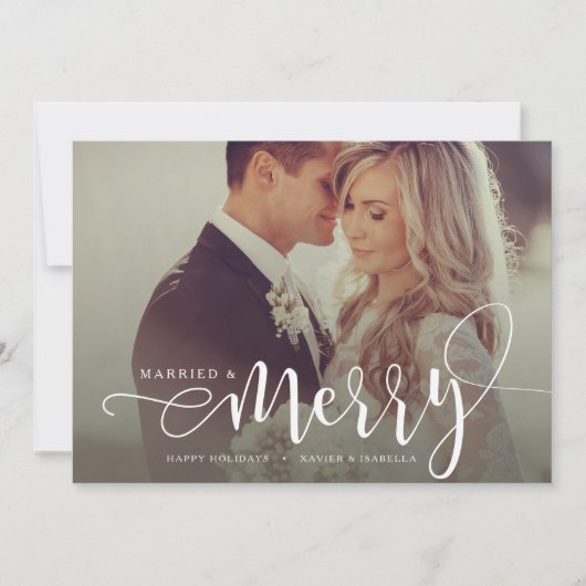 Cartes Pour Fêtes Annuelles Photo de vacances mariée et joyeuse (Devant)
