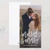 Cartes Pour Fêtes Annuelles Photo de vacances mariées et joyeuses (Devant / Derrière)