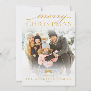 Cartes Pour Fêtes Annuelles Photo de vacances Portrait de famille de Noël Élég