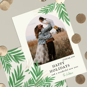 Cartes Pour Fêtes Annuelles Photo de verdure d'arche botanique moderne