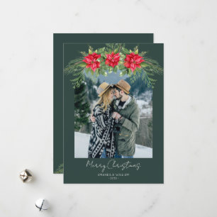 Cartes Pour Fêtes Annuelles Photo de verdure moderne de poinsettia
