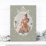 Cartes Pour Fêtes Annuelles Photo de voeux de la saison verte neutre de cadre<br><div class="desc">Cette couleur neutre Noël plat | carte de vacances dispose d'un cadre vintage simple avec une photo. Pour une personnalisation plus avancée de cette conception,  cliquez sur le BOUTON OUTIL DESIGN BLEU ci-dessus !</div>