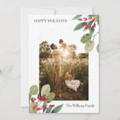 Cartes Pour Fêtes Annuelles Photo de voeux de Noël botanique classique (Devant)