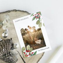 Photo de voeux de Noël botanique classique