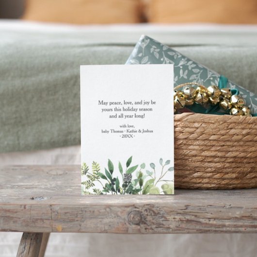 Cartes Pour Fêtes Annuelles Photo de voeux de Noël botanique classique