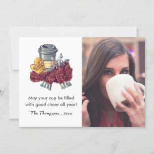 Cartes Pour Fêtes Annuelles Photo de vœux de Noël pour amateur de café