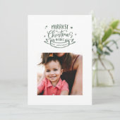 Cartes Pour Fêtes Annuelles photo d'écriture moderne de noël le plus agréable (Debout devant)