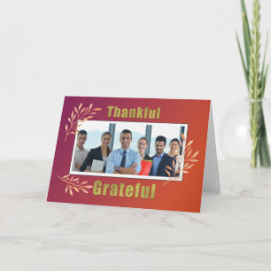 Cartes Pour Fêtes Annuelles Photo d'entreprise Thanksgiving Grateful and Thank