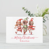 Cartes Pour Fêtes Annuelles photo des elfes de Noël (Debout devant)