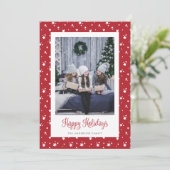 Cartes Pour Fêtes Annuelles Photo des étoiles rouges personnalisées (Debout devant)