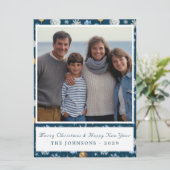 Cartes Pour Fêtes Annuelles Photo des flocons de neige et éléments côtiers mod (Debout devant)