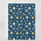 Cartes Pour Fêtes Annuelles Photo des flocons de neige et éléments côtiers mod (Dos)