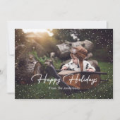 Cartes Pour Fêtes Annuelles Photo d'étoiles de neige bleues mignonnes (Devant)