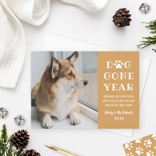 Cartes Pour Fêtes Annuelles Photo Dog Gone Year Funny Cognac Pet