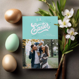 Cartes Pour Fêtes Annuelles Photo d'oreilles de lapin "Joyeuses Pâques"