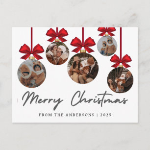 Cartes Pour Fêtes Annuelles Photo d'ornement de famille de Noël moderne élégan